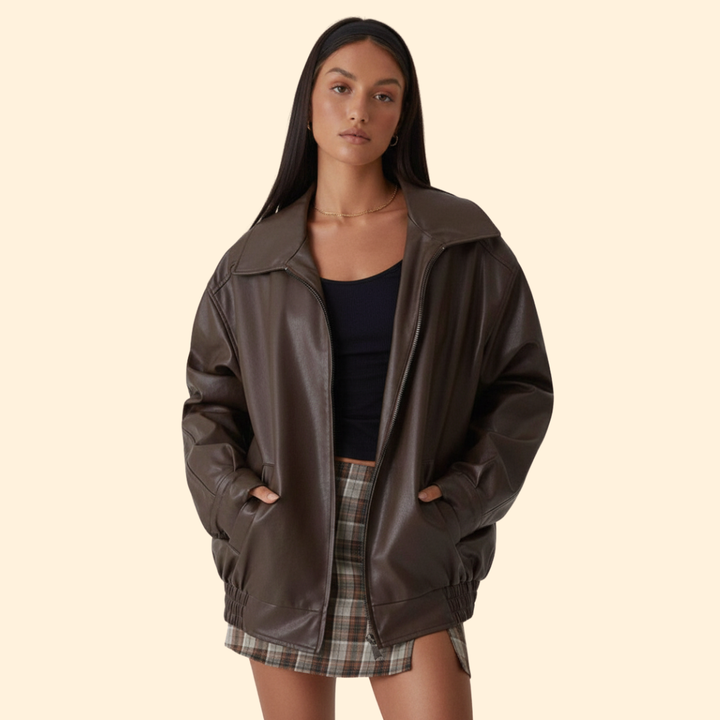 Women’s Bomber Jacket with Elastic Hem