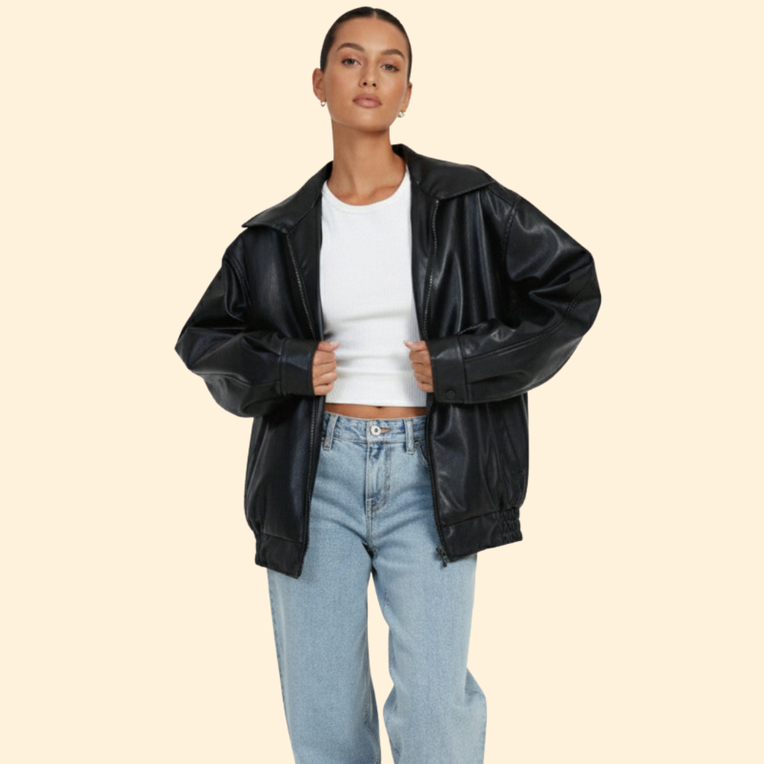 Women’s Bomber Jacket with Elastic Hem