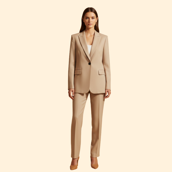 Women’s Pantsuit Set with Notched Lapels