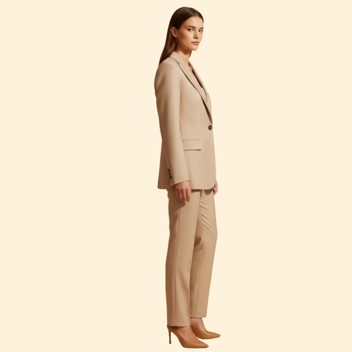 Women’s Pantsuit Set with Notched Lapels