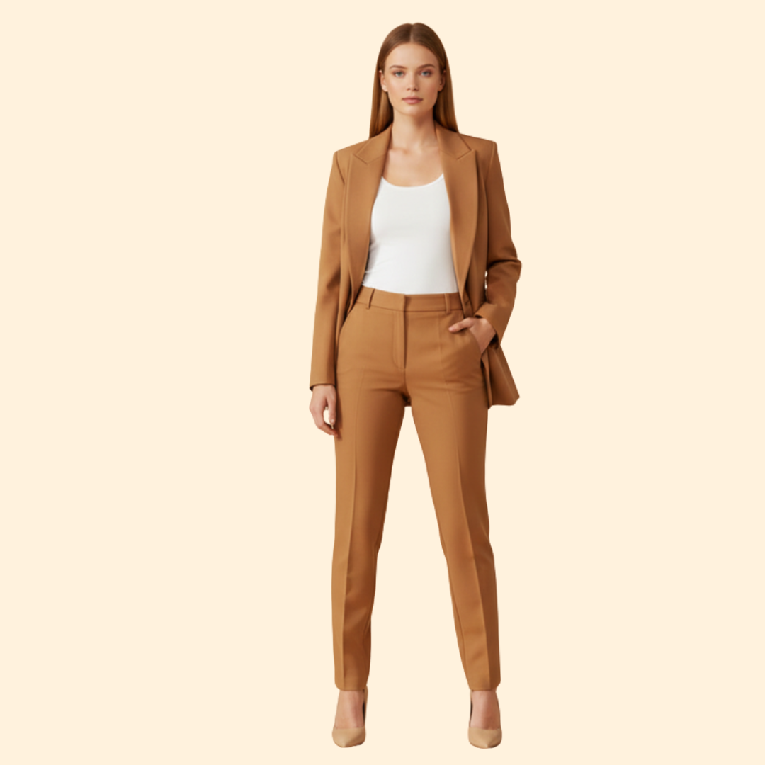 Women’s Pantsuit Set with Notched Lapels