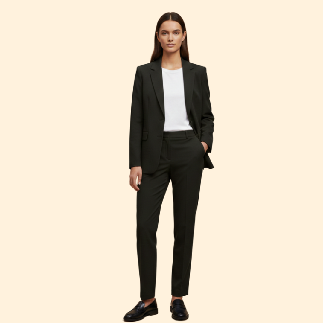 Women’s Pantsuit Set with Notched Lapels
