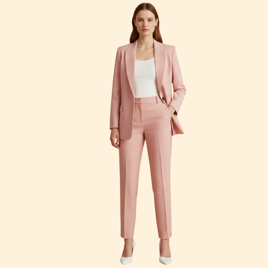 Women’s Pantsuit Set with Notched Lapels