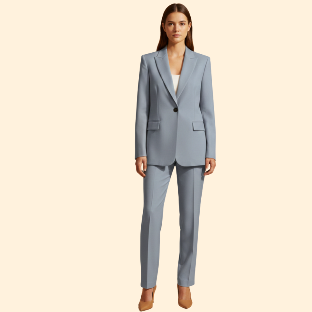 Women’s Pantsuit Set with Notched Lapels