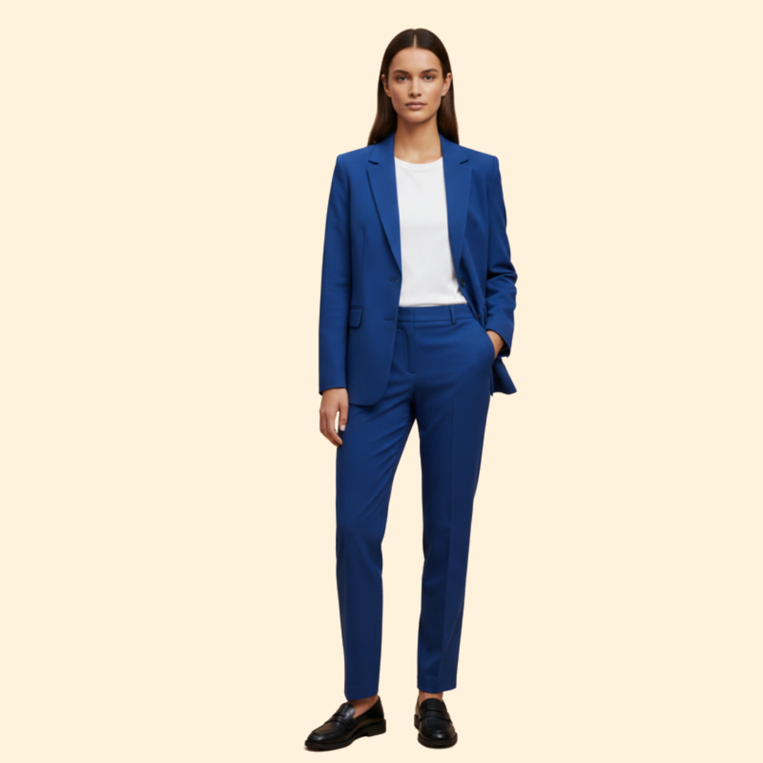 Women’s Pantsuit Set with Notched Lapels