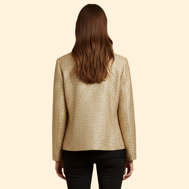 Women's Sequin Bomber Jacket with Relaxed Fit