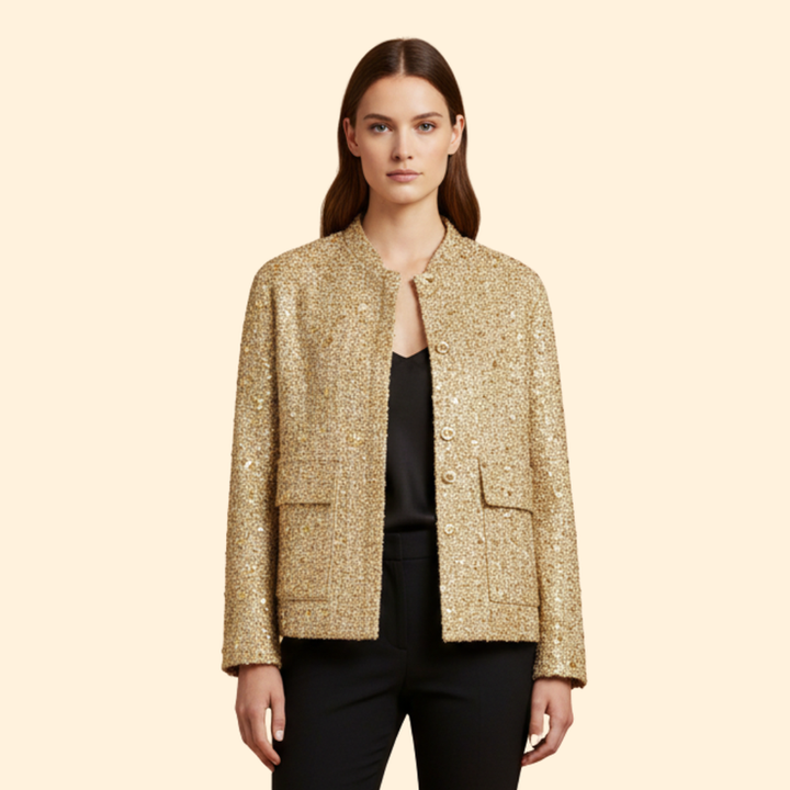 Women's Sequin Bomber Jacket with Relaxed Fit