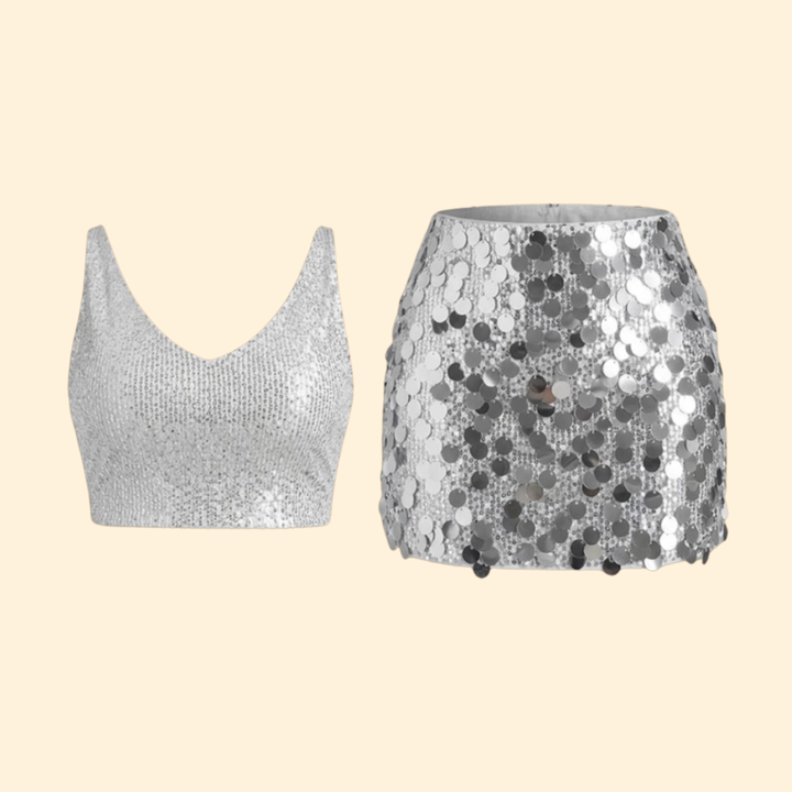 Women’s Sequin Skirt with High-Waisted Fit