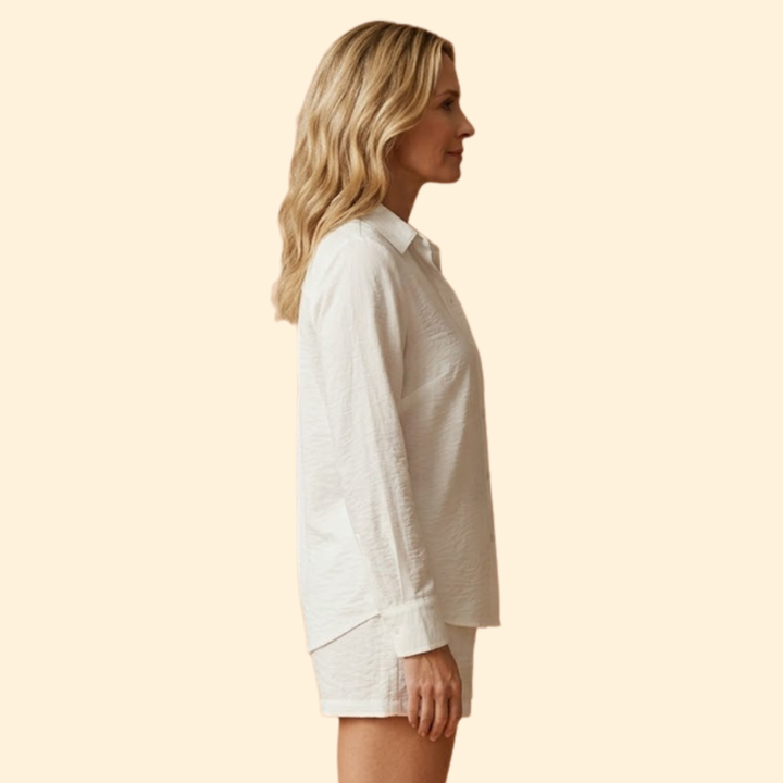 Women’s Shirt and Shorts Set with Button Detail