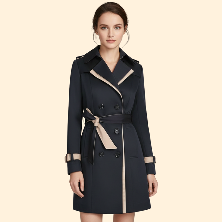 Women’s Trench Coat with Contrast Trim