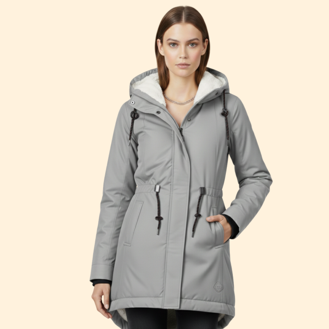 Women’s Zip Coat with Sherpa Lined Hood