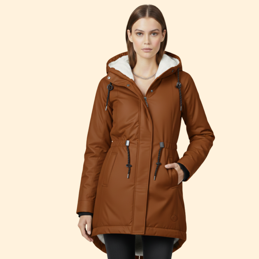 Women’s Zip Coat with Sherpa Lined Hood