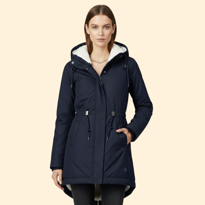 Women’s Zip Coat with Sherpa Lined Hood