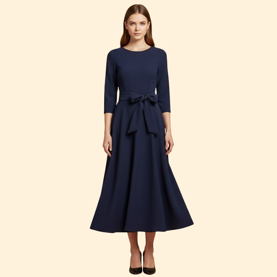Women’s Elegant Dress with Tie Waist