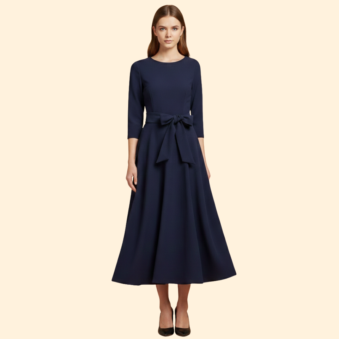 Women’s Elegant Dress with Tie Waist