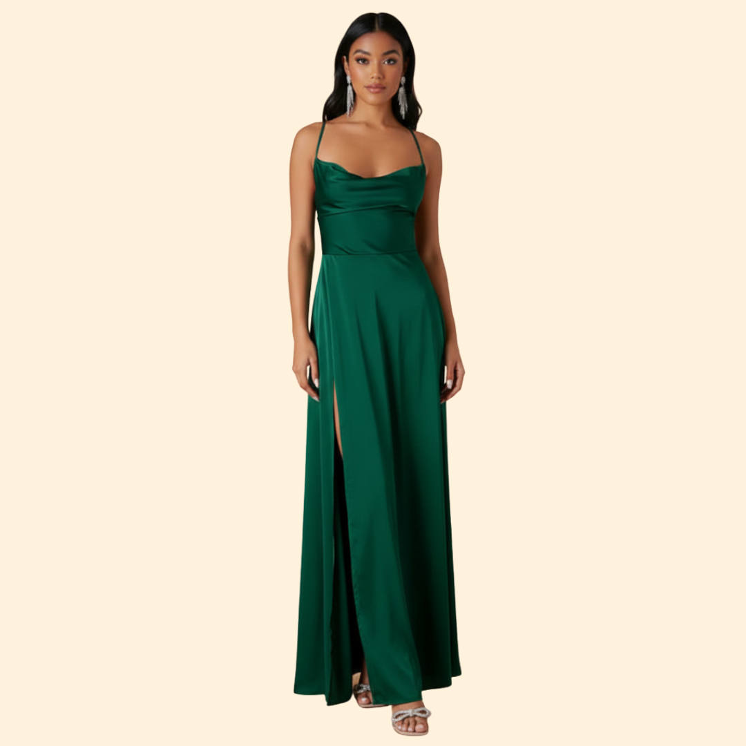 Women's Satin Dress with Strappy Back