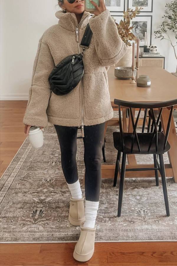 Full-zip jacket teddy