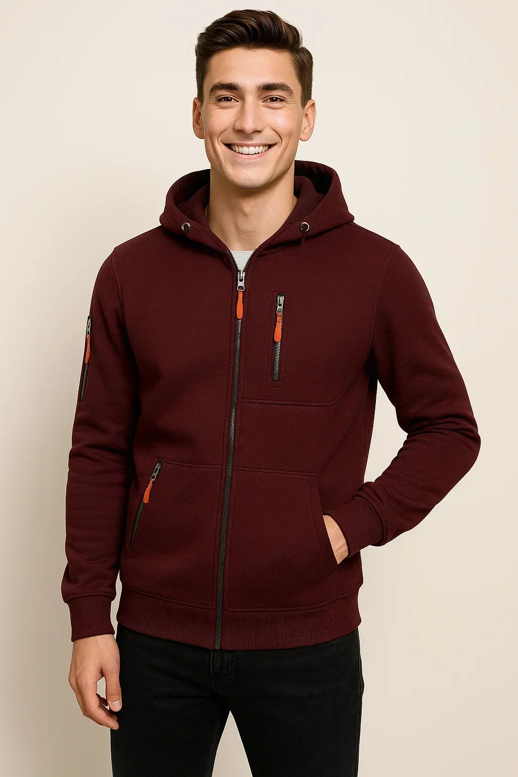 Men’s Casual Zip Front Hoodie