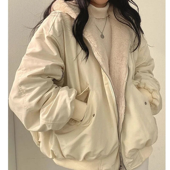Stylish thick jacket with reversible function
