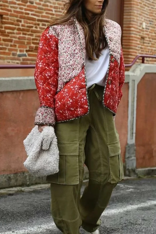 Contrasting color Shades cotton jacket