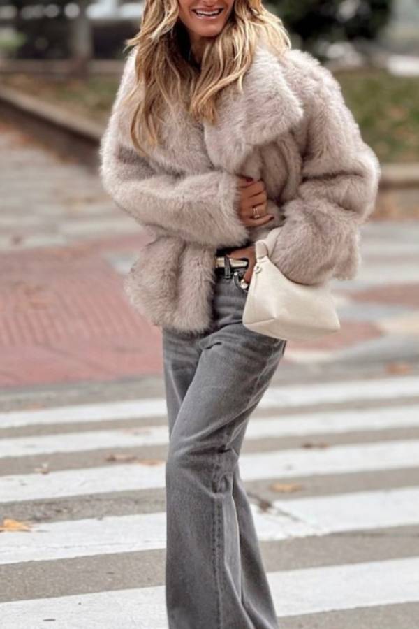 Short fashionable Fox Fur coat