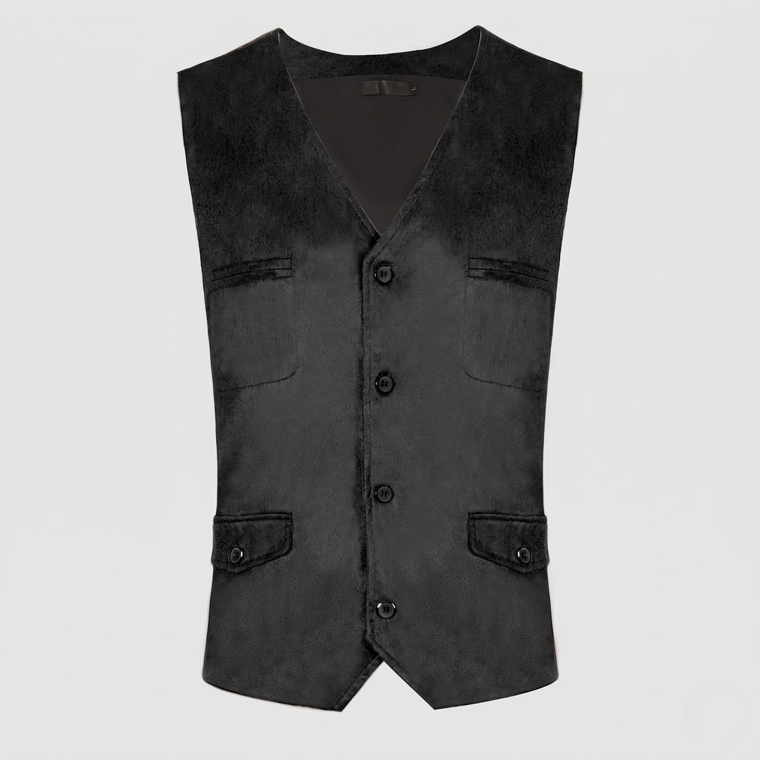 Women Casual Leather Vest with Fringe and Buttons